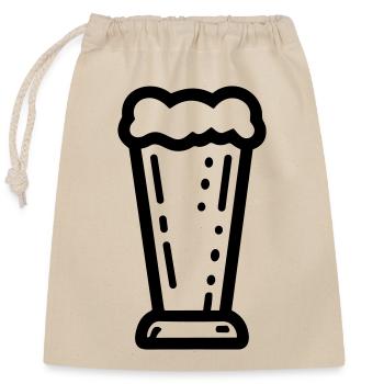 Beer - Closable cotton gift bag (25x30cm) - nature - Front