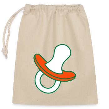 Pacifier tricolor - Closable cotton gift bag (25x30cm) - nature - Front