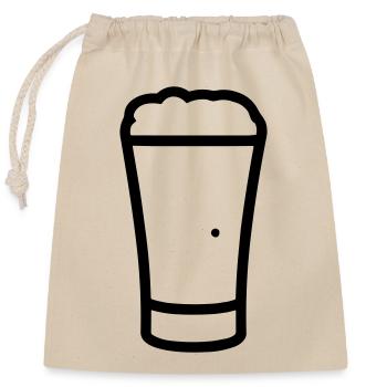 Beer - Closable cotton gift bag (25x30cm) - nature - Front
