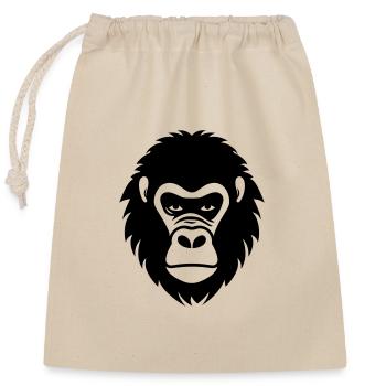 Gorilla - Verschließbarer Geschenkbeutel aus Baumwolle (25x30cm) - Natur - Vorne
