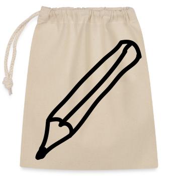 stift_1c - Sac cadeau en coton avec cordon (25 x 30 cm) - nature - Devant