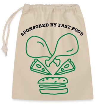 Skull SponsoredByFastFood - Closable cotton gift bag (25x30cm) - nature - Front