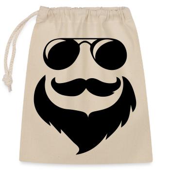 Lunettes de soleil Moustache - Sac cadeau en coton avec cordon (25 x 30 cm) - nature - Devant