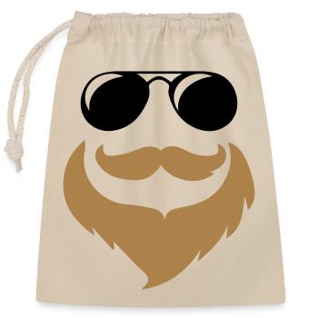 Lunettes de soleil Moustache - Sac cadeau en coton avec cordon (25 x 30 cm) - nature - Devant
