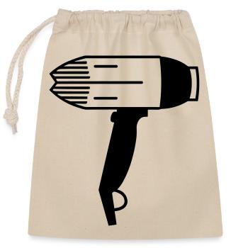 Hair dryer - Closable cotton gift bag (25x30cm) - nature - Front