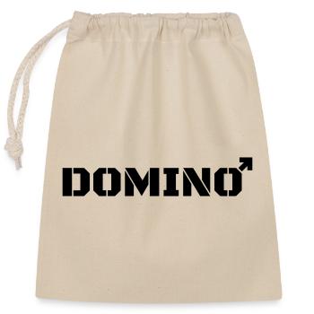 Domino au lieu de dominatrice - Sac cadeau en coton avec cordon (25 x 30 cm) - nature - Devant