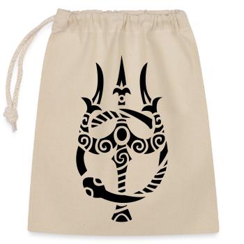 Trident de Poséidon avec ouroboros - Sac cadeau en coton avec cordon (25 x 30 cm) - nature - Devant