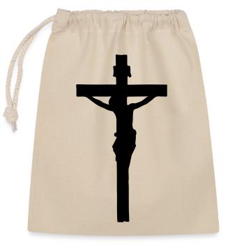 cross jesus - Verschließbarer Geschenkbeutel aus Baumwolle (25x30cm) - Natur - Vorne