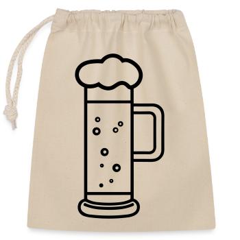Beer - Closable cotton gift bag (25x30cm) - nature - Front