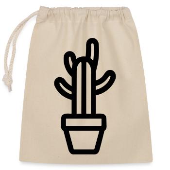 Cactus - Closable cotton gift bag (25x30cm) - nature - Front