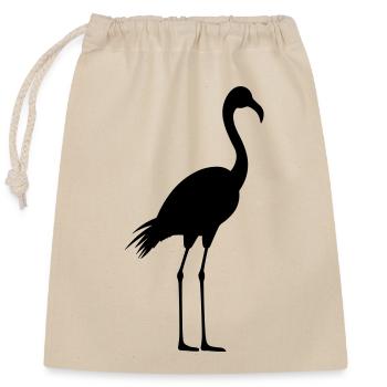 Flamingo - Closable cotton gift bag (25x30cm) - nature - Front