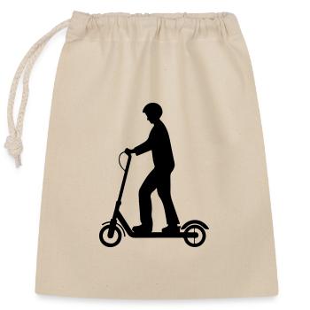 Scooter électrique - Sac cadeau en coton avec cordon (25 x 30 cm) - nature - Devant