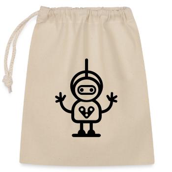 Petit robot - Sac cadeau en coton avec cordon (25 x 30 cm) - nature - Devant