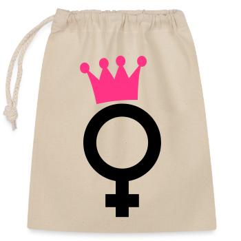 feme - Sac cadeau en coton avec cordon (25 x 30 cm) - nature - Devant