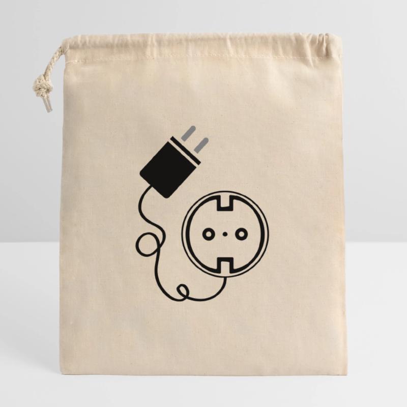 Socket Icon Power Closable cotton gift bag (25x30cm)