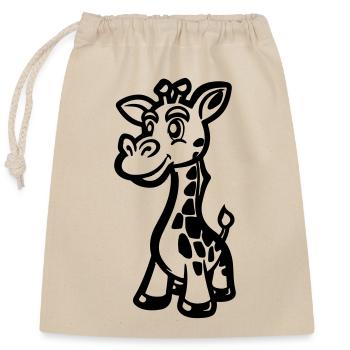 Giraffe Animal - Closable cotton gift bag (25x30cm) - nature - Front