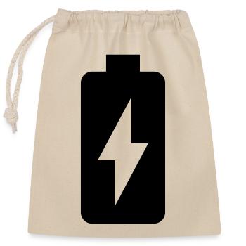 battery charging full - Closable cotton gift bag (25x30cm) - nature - Front