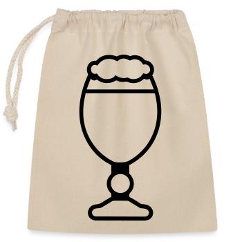 Bier - Verschließbarer Geschenkbeutel aus Baumwolle (25x30cm) - Natur - Vorne