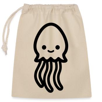 Jellyfish - Closable cotton gift bag (25x30cm) - nature - Front