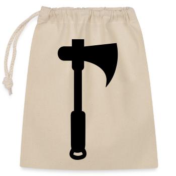 axe - Closable cotton gift bag (25x30cm) - nature - Front