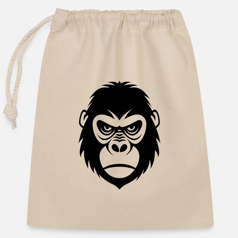 Gorilla - Verschließbarer Geschenkbeutel aus Baumwolle (25x30cm) - Natur