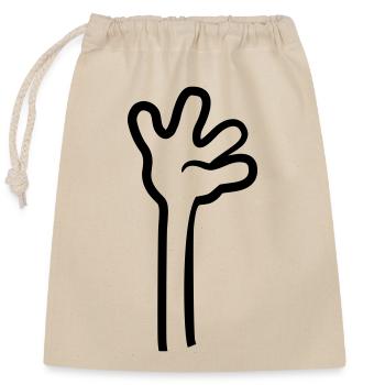 comic langer arm hochheben winken hand cartoon des - Verschließbarer Geschenkbeutel aus Baumwolle (25x30cm) - Natur - Vorne