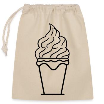 Glace Sundae - Sac cadeau en coton avec cordon (25 x 30 cm) - nature - Devant