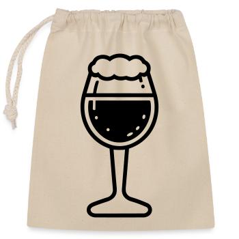 Beer - Closable cotton gift bag (25x30cm) - nature - Front