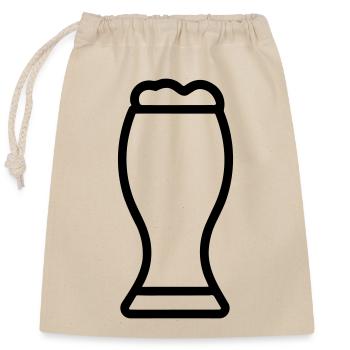 Beer - Closable cotton gift bag (25x30cm) - nature - Front