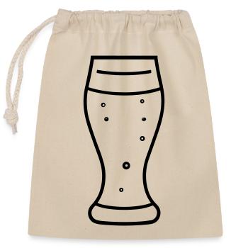 Beer - Closable cotton gift bag (25x30cm) - nature - Front