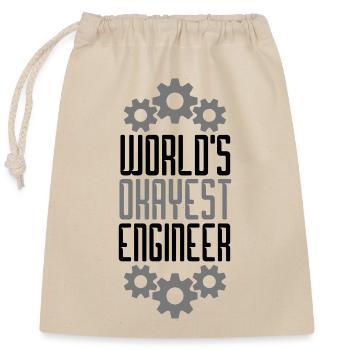 gear mechanic engineer electrician craftsman - Closable cotton gift bag (25x30cm) - nature - Front