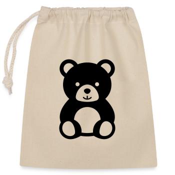 Bear cub - Closable cotton gift bag (25x30cm) - nature - Front