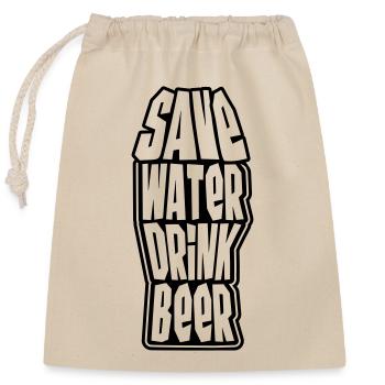 Save Water Drink Beer - Closable cotton gift bag (25x30cm) - nature - Front