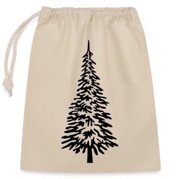 Tannenbaum voll - Verschließbarer Geschenkbeutel aus Baumwolle (25x30cm) - Natur - Vorne