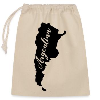 Argentina Outline - Closable cotton gift bag (25x30cm) - nature - Front