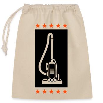 Staubsauger Putzen - Verschließbarer Geschenkbeutel aus Baumwolle (25x30cm) - Natur - Vorne