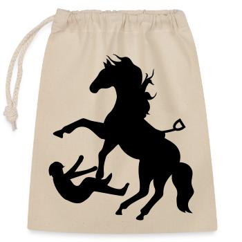 2541614 11768595 horseback riding - Closable cotton gift bag (25x30cm) - nature - Front