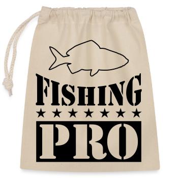Pro de la pêche - Sac cadeau en coton avec cordon (25 x 30 cm) - nature - Devant
