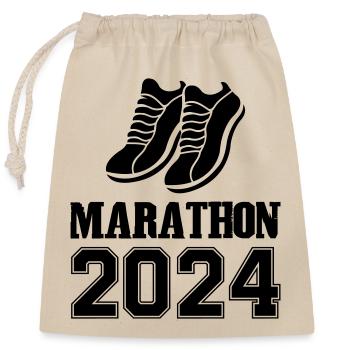 Marathon 2024 - Sac cadeau en coton avec cordon (25 x 30 cm) - nature - Devant