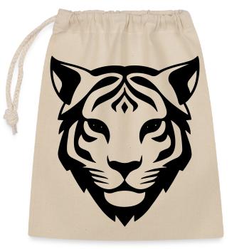 Felin Dschungel-Tigerkopf - Verschließbarer Geschenkbeutel aus Baumwolle (25x30cm) - Natur - Vorne