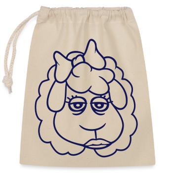 Sheep Girl Woman Face Female Pretty Tired - Closable cotton gift bag (25x30cm) - nature - Front