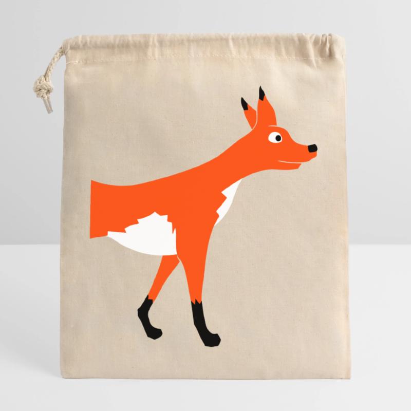 Demi-renard devant Demi devant Cool Sac cadeau en coton avec cordon (25 x 30 cm)