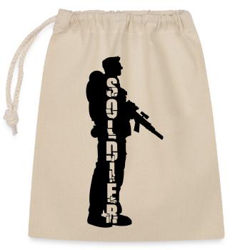Soldier Silhouette War General Freedom Fighter - Closable cotton gift bag (25x30cm) - nature - Front