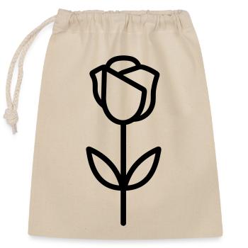 Fleur rose - Sac cadeau en coton avec cordon (25 x 30 cm) - nature - Devant