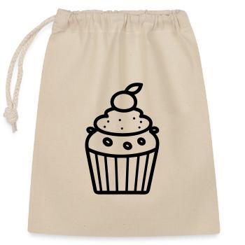 Muffin - Verschließbarer Geschenkbeutel aus Baumwolle (25x30cm) - Natur - Vorne