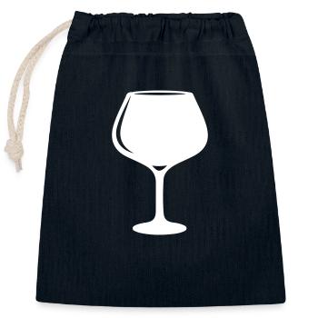 Wine Symbol Red Wine Glass - Closable cotton gift bag (25x30cm) - navy - Front