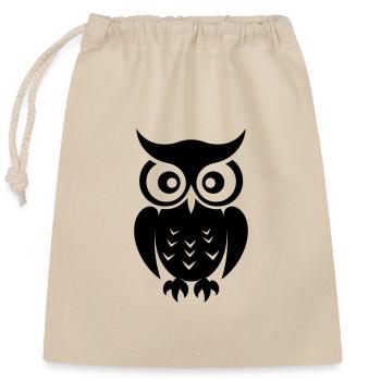 Chouette - Sac cadeau en coton avec cordon (25 x 30 cm) - nature - Devant