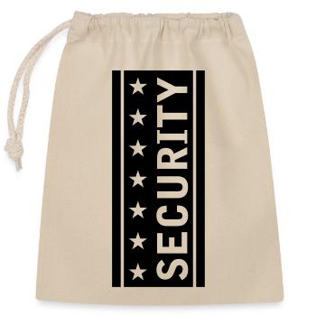Stars Security Logo - Closable cotton gift bag (25x30cm) - nature - Front