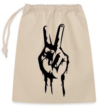 signe de paix - Sac cadeau en coton avec cordon (25 x 30 cm) - nature - Devant