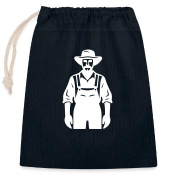 Landwirt Silhouette Farmer - Verschließbarer Geschenkbeutel aus Baumwolle (25x30cm) - Navy - Vorne